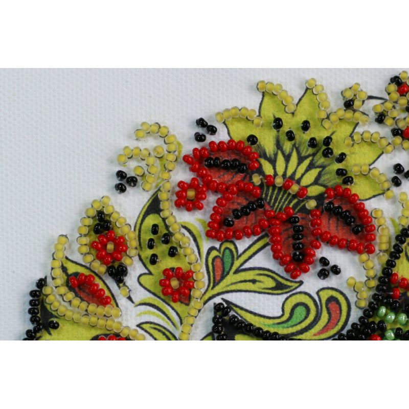 Mini Bead Embroidery Kit on Art Canvas "The birds are singing"