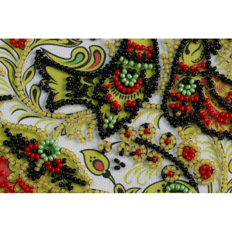 Mini Bead Embroidery Kit on Art Canvas "The birds are singing"