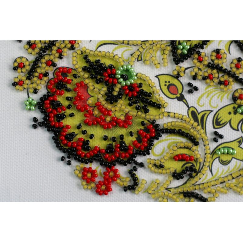 Mini Bead Embroidery Kit on Art Canvas "The birds are singing"