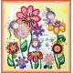 Mini Bead Embroidery Kit on Art Canvas "Colored moths"