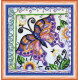 Mini Bead Embroidery Kit on Art Canvas "Butterfly in flowers"