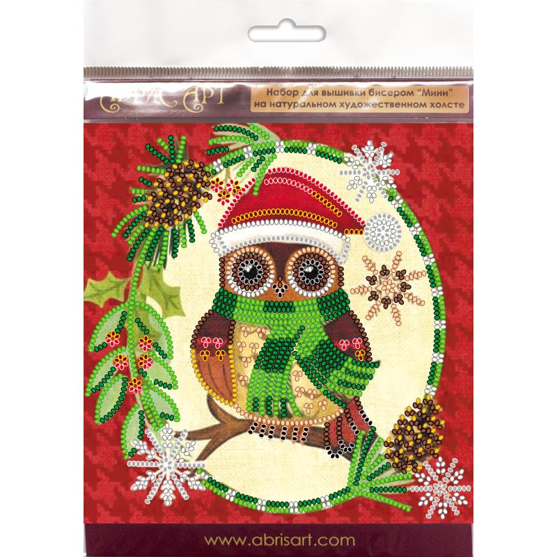 Mini Bead Embroidery Kit on Art Canvas "Christmas motif"