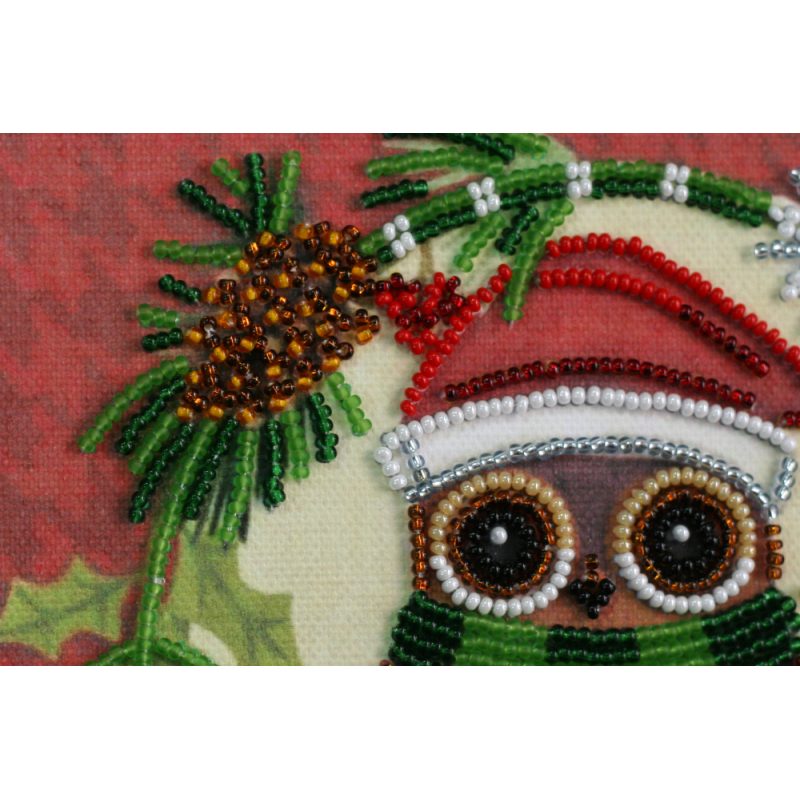 Mini Bead Embroidery Kit on Art Canvas "Christmas motif"