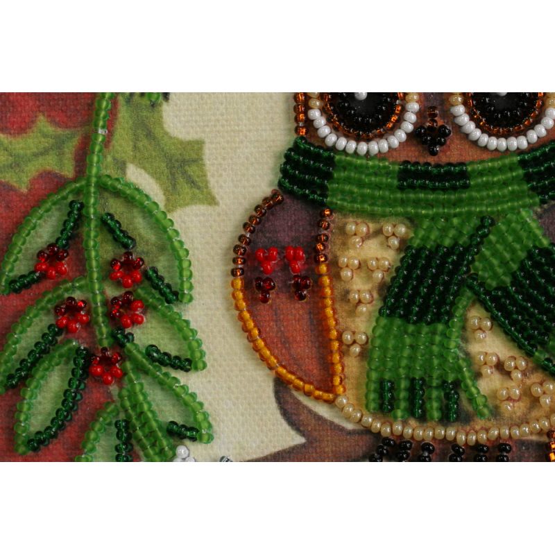 Mini Bead Embroidery Kit on Art Canvas "Christmas motif"