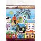 Mini Bead Embroidery Kit on Art Canvas "Bright houses"