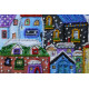 Mini Bead Embroidery Kit on Art Canvas "Bright houses"