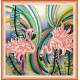 Mini Bead Embroidery Kit on Art Canvas "Pink flamingos"