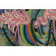 Mini Bead Embroidery Kit on Art Canvas "Pink flamingos"