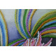 Mini Bead Embroidery Kit on Art Canvas "Pink flamingos"