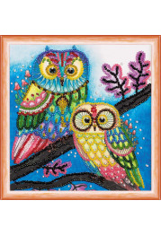 Mini Bead Embroidery Kit on Art Canvas "Night couple"