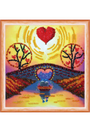 Mini Bead Embroidery Kit on Art Canvas "Unforgettable evening"