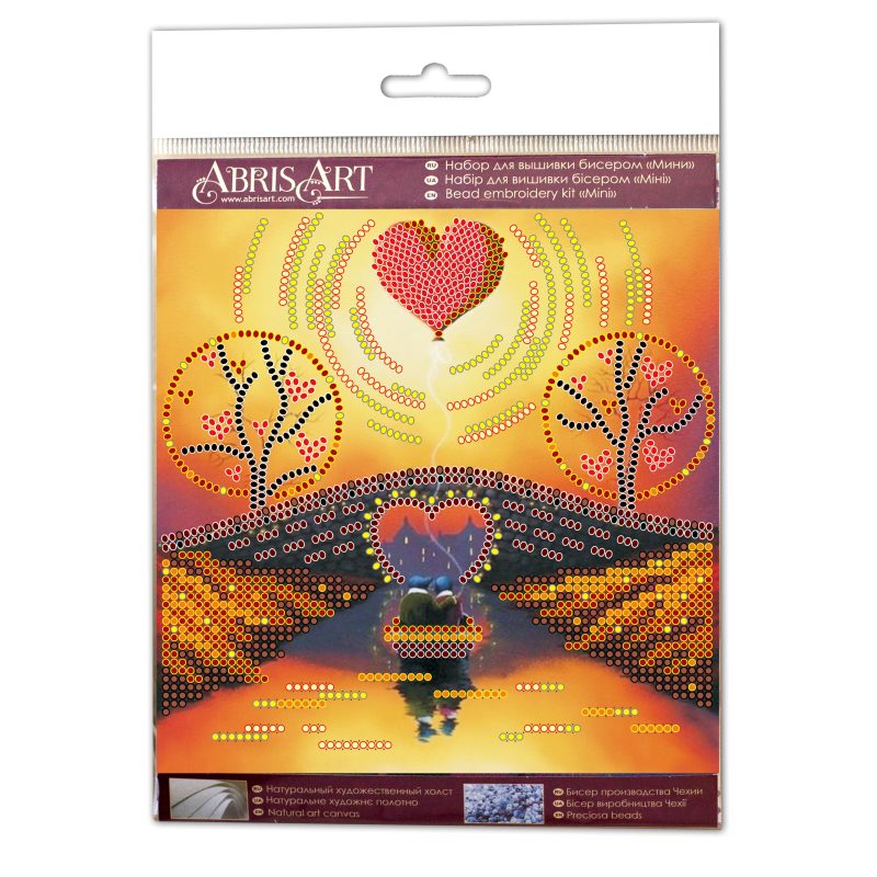 Mini Bead Embroidery Kit on Art Canvas "Unforgettable evening"