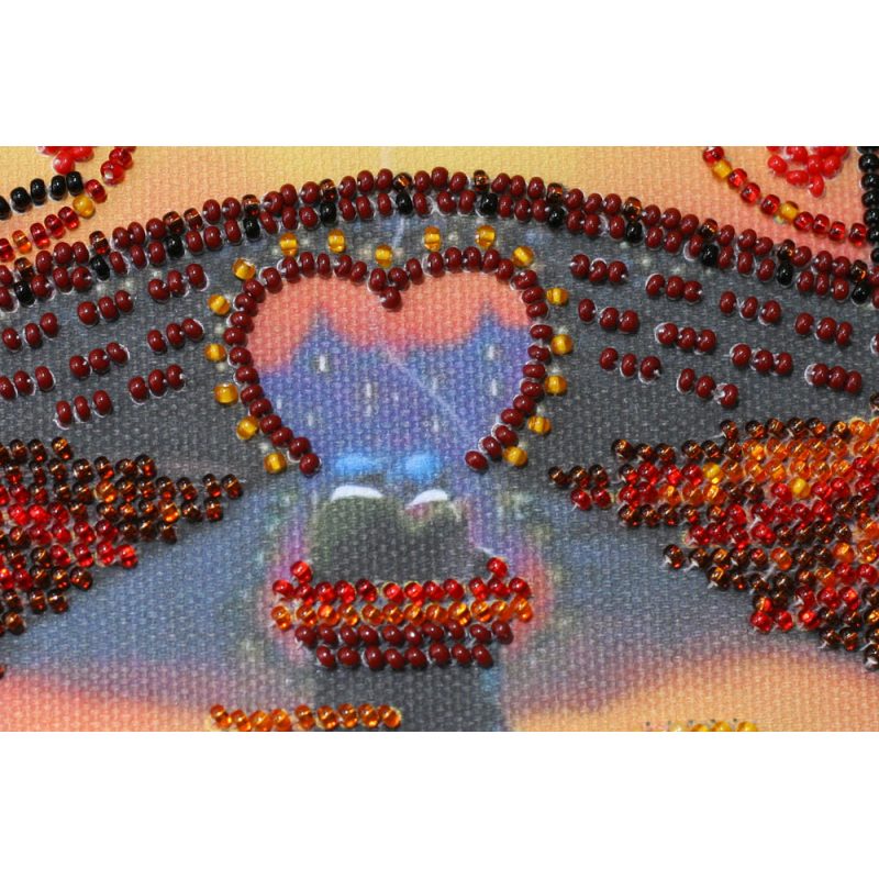Mini Bead Embroidery Kit on Art Canvas "Unforgettable evening"