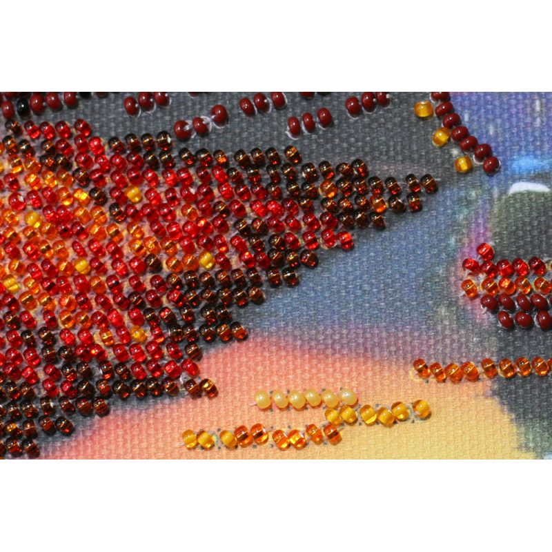 Mini Bead Embroidery Kit on Art Canvas "Unforgettable evening"