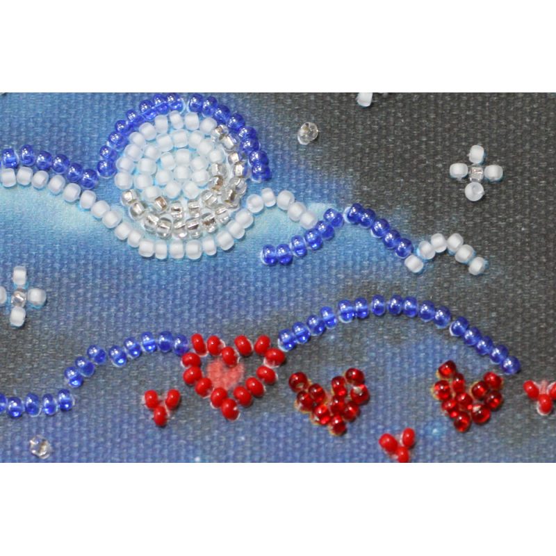 Mini Bead Embroidery Kit on Art Canvas "Romantic trip"