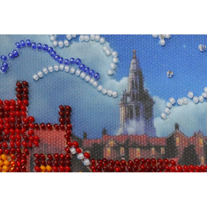 Mini Bead Embroidery Kit on Art Canvas "Romantic trip"