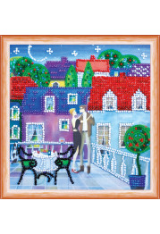 Mini Bead Embroidery Kit on Art Canvas "Table for two"