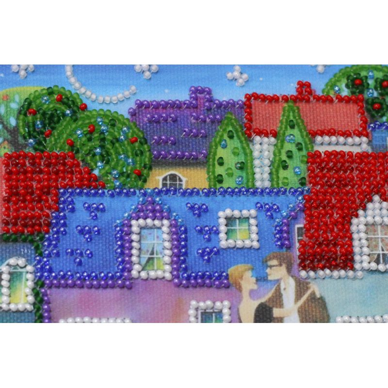 Mini Bead Embroidery Kit on Art Canvas "Table for two"