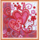 Mini Bead Embroidery Kit on Art Canvas "Loving hearts"