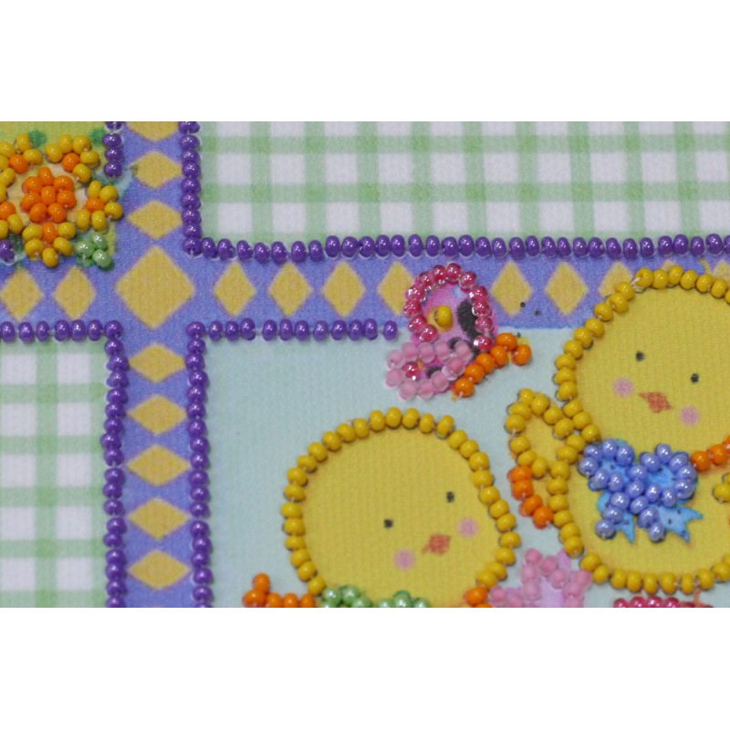 Mini Bead Embroidery Kit on Art Canvas "Easter patterns"