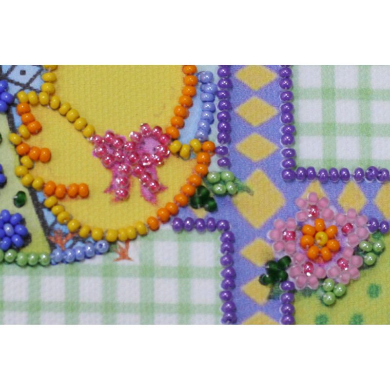 Mini Bead Embroidery Kit on Art Canvas "Easter patterns"