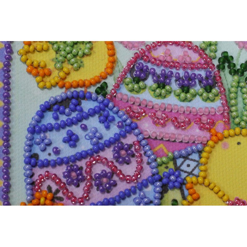 Mini Bead Embroidery Kit on Art Canvas "Easter patterns"