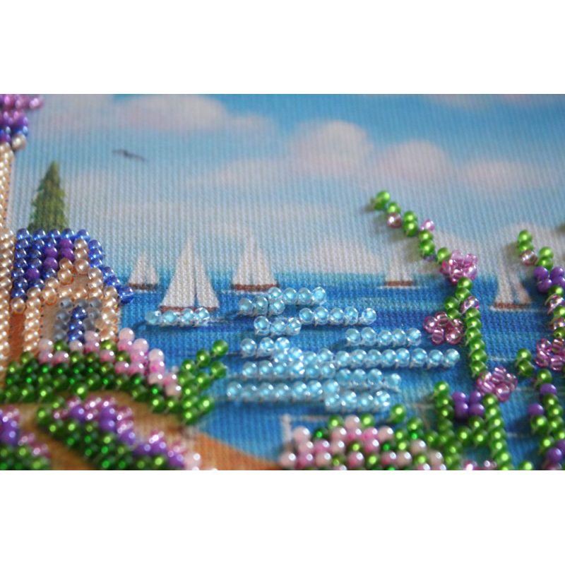 Mini Bead Embroidery Kit on Art Canvas "Horizon"