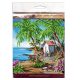 Mini Bead Embroidery Kit on Art Canvas "Hut by the sea"
