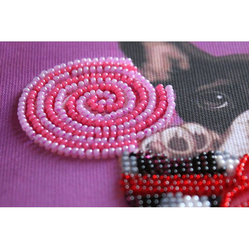Mini Bead Embroidery Kit on Art Canvas "Cute baby"