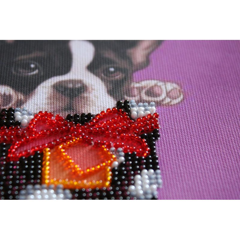 Mini Bead Embroidery Kit on Art Canvas "Cute baby"