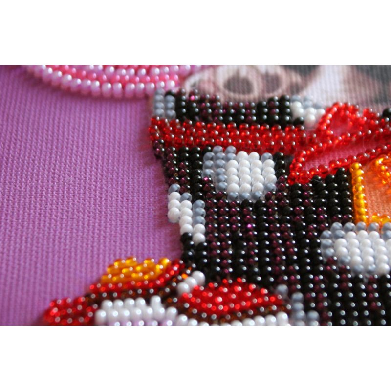 Mini Bead Embroidery Kit on Art Canvas "Cute baby"