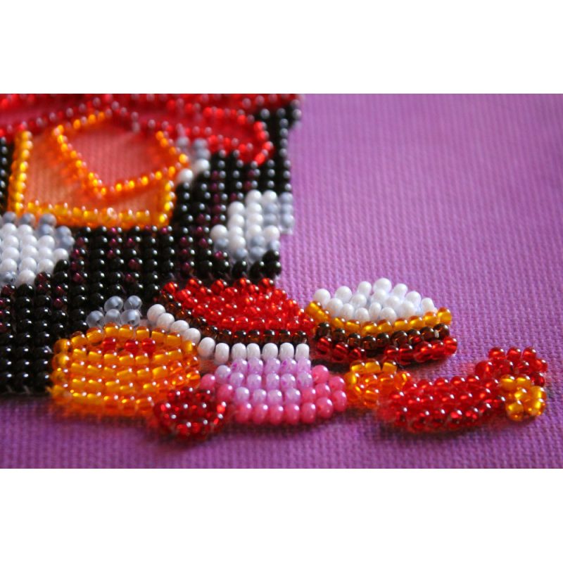 Mini Bead Embroidery Kit on Art Canvas "Cute baby"