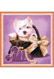 Mini Bead Embroidery Kit on Art Canvas "Little friend"