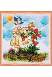 Mini Bead Embroidery Kit on Art Canvas "In to the happiness"