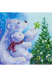 Mini Bead Embroidery Kit on Art Canvas "Umka"
