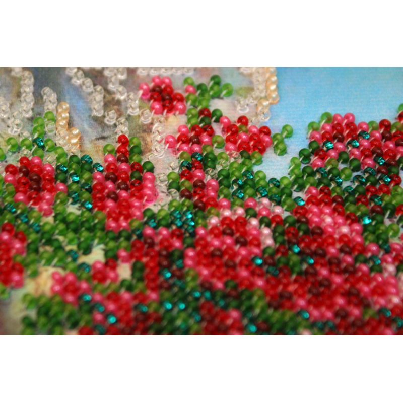 Mini Bead Embroidery Kit on Art Canvas "Sea outside the window"
