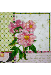 Mini Bead Embroidery Kit on Art Canvas "Shabby chic"