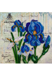 Mini Bead Embroidery Kit on Art Canvas "Ultramarine"