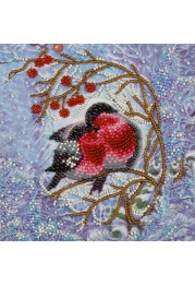 Mini Bead Embroidery Kit on Art Canvas "Warmth together"
