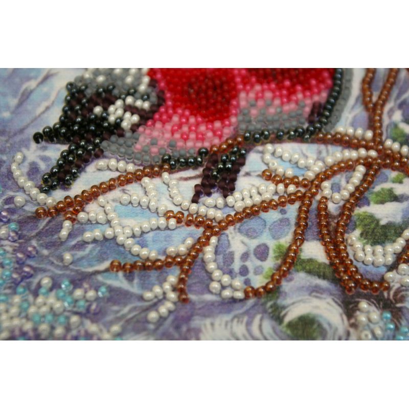 Mini Bead Embroidery Kit on Art Canvas "Warmth together"