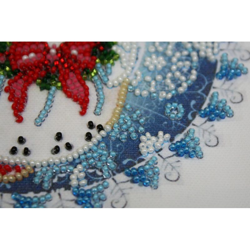 Mini Bead Embroidery Kit on Art Canvas "Christmas angel"