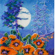 Mini Bead Embroidery Kit on Art Canvas "Full moon"