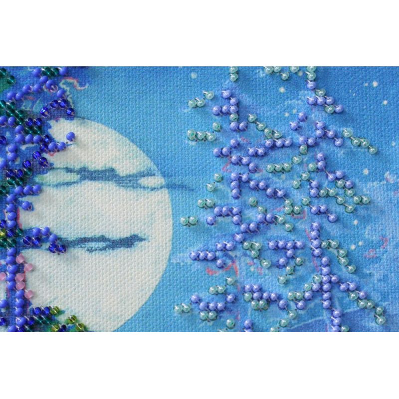 Mini Bead Embroidery Kit on Art Canvas "Full moon"