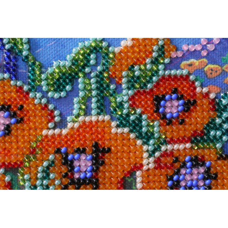 Mini Bead Embroidery Kit on Art Canvas "Full moon"