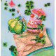 Mini Bead Embroidery Kit on Art Canvas "Letter of happiness"
