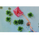Mini Bead Embroidery Kit on Art Canvas "Letter of happiness"