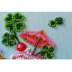 Mini Bead Embroidery Kit on Art Canvas "Letter of happiness"
