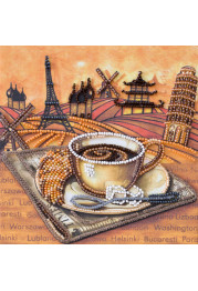 Mini Bead Embroidery Kit on Art Canvas "The fragrance of travel"