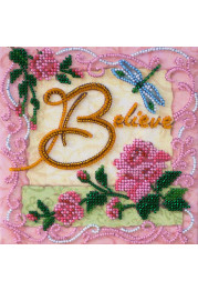 Mini Bead Embroidery Kit on Art Canvas "Believe"