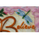 Mini Bead Embroidery Kit on Art Canvas "Believe"